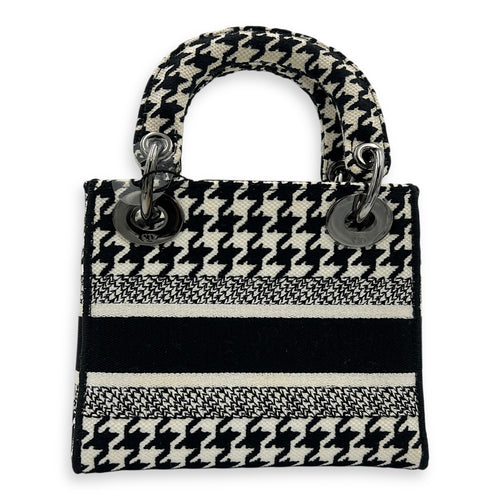 Lady D-Lite Top Handle Bag Multi-colour in Canvas, Silver hardware