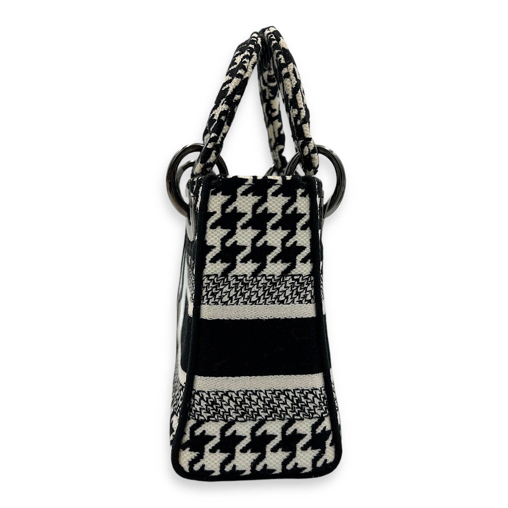 Lady D-Lite Top Handle Bag Multi-colour in Canvas, Silver hardware