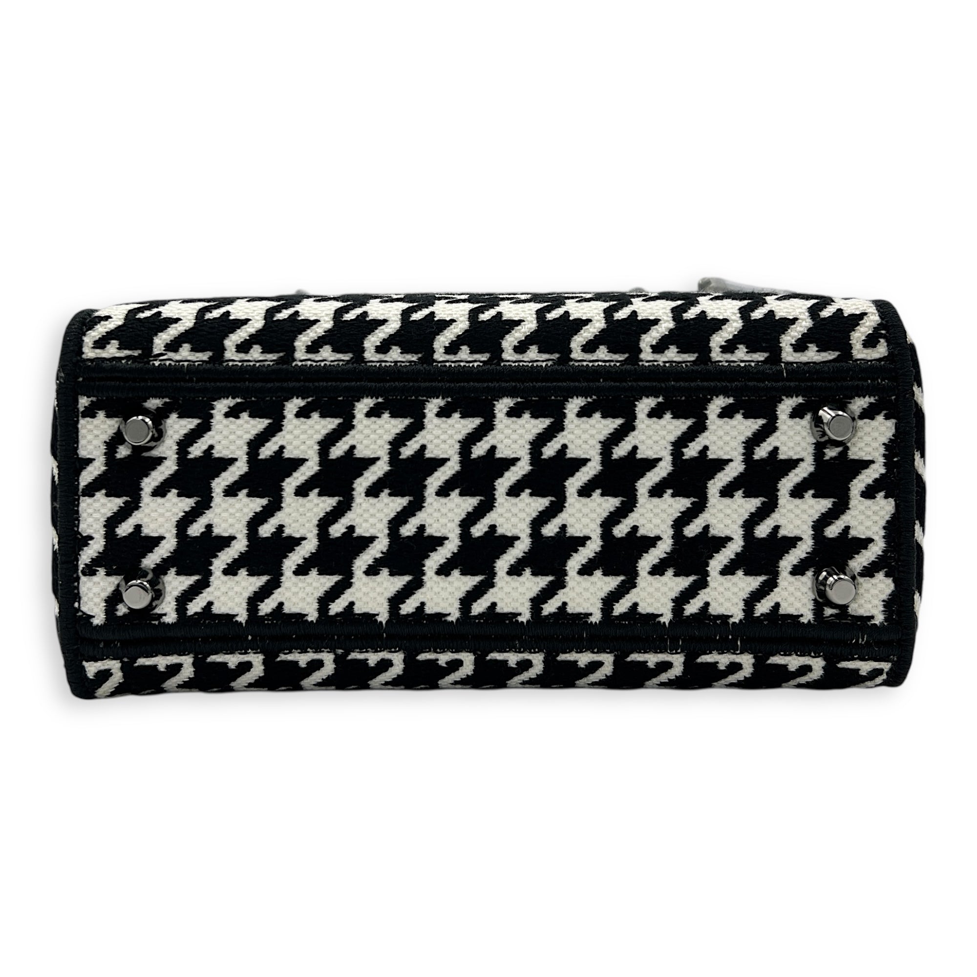 Lady D-Lite Top Handle Bag Multi-colour in Canvas, Silver hardware