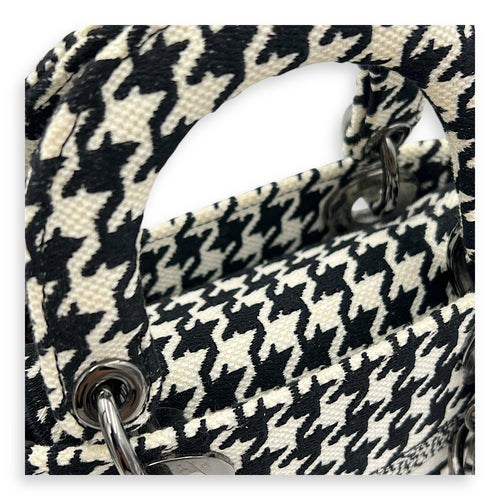 Lady D-Lite Top Handle Bag Multi-colour in Canvas, Silver hardware