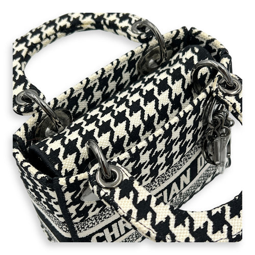 Lady D-Lite Top Handle Bag Multi-colour in Canvas, Silver hardware