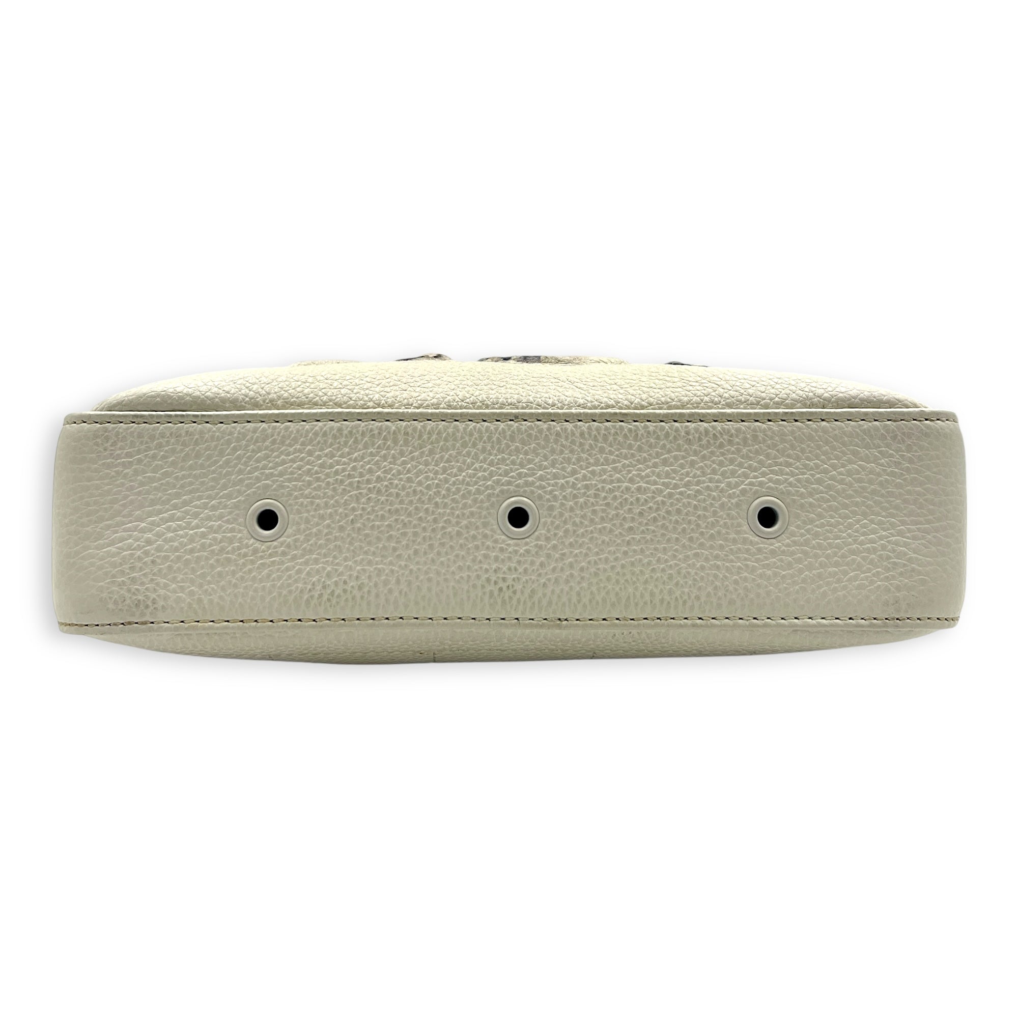 x Daniel Arsham Safari White Shoulder Bag in Calfskin, Silver hardware