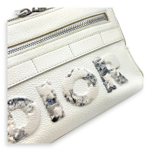 x Daniel Arsham Safari White Shoulder Bag in Calfskin, Silver hardware