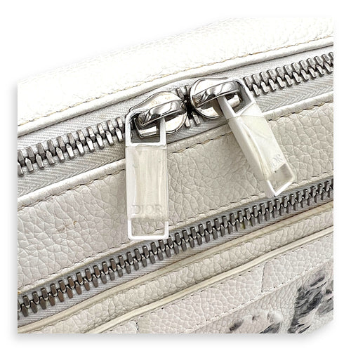 x Daniel Arsham Safari White Shoulder Bag in Calfskin, Silver hardware