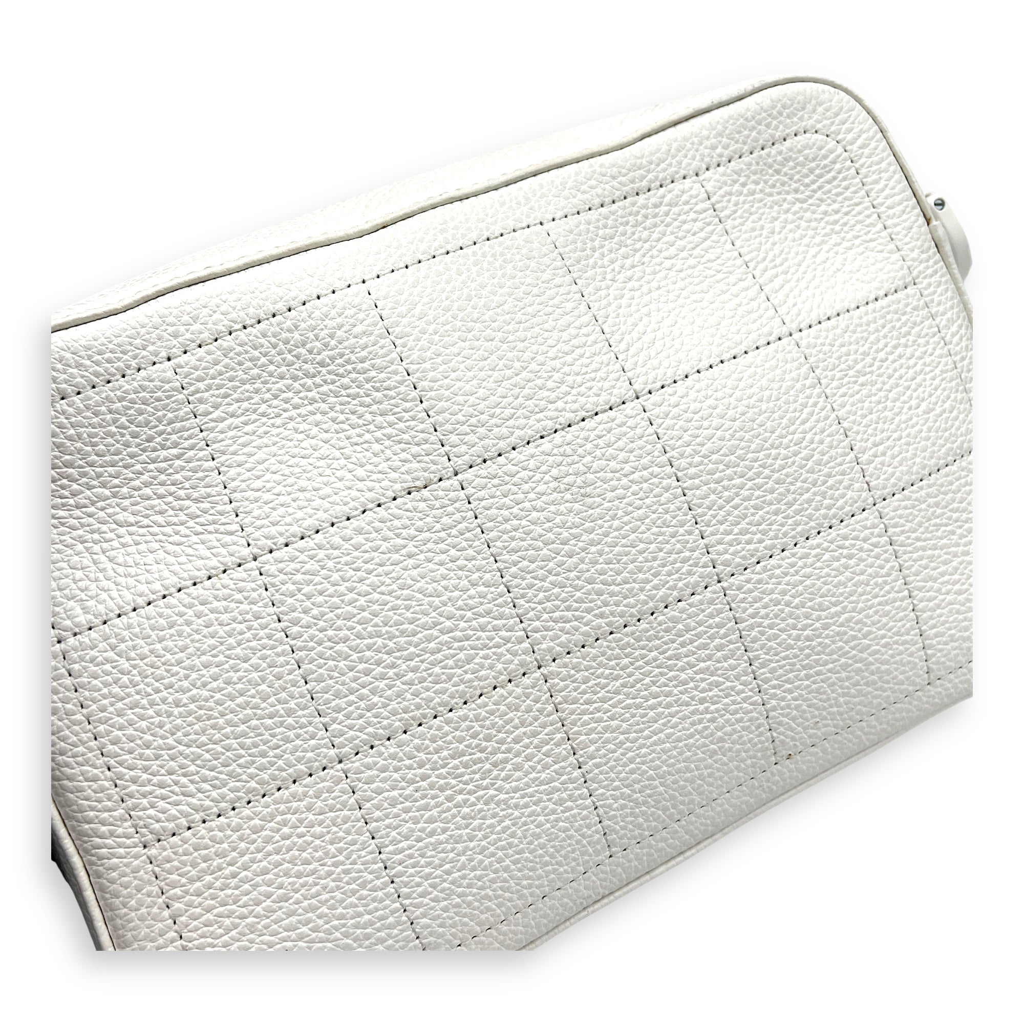 x Daniel Arsham Safari White Shoulder Bag in Calfskin, Silver hardware