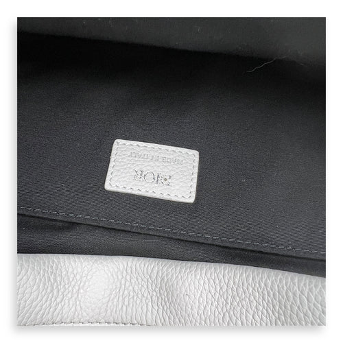 Oblique Backpack White in Canvas, Silver hardware