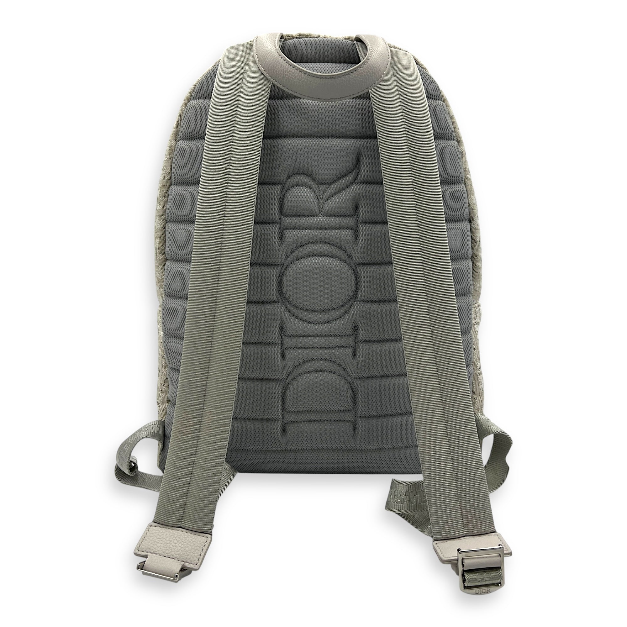 Oblique Backpack White in Canvas, Silver hardware
