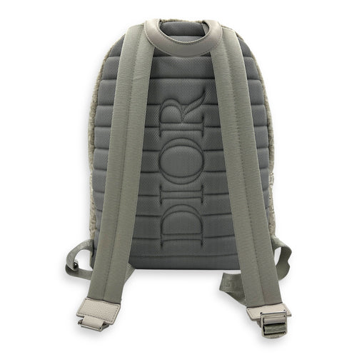 Oblique Backpack White in Canvas, Silver hardware