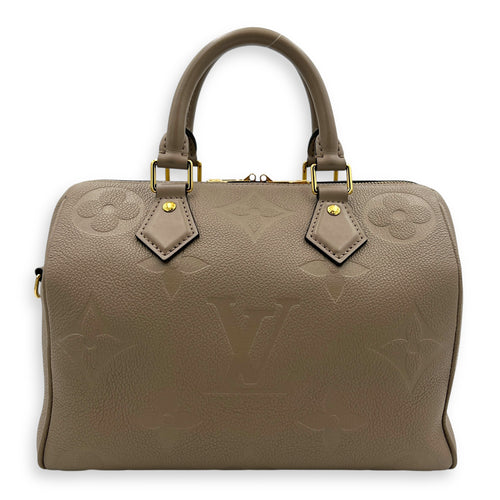 Speedy Bandouliere Top Handle Bag 25 Beige in Empreinte Leather, Gold hardware
