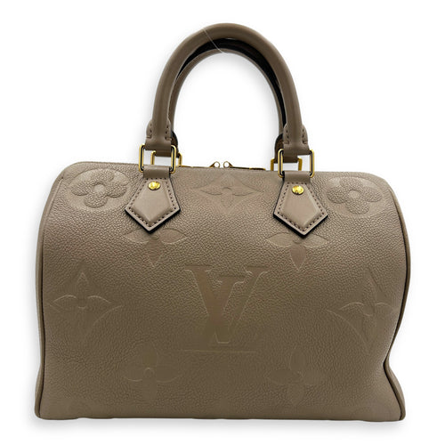 Speedy Bandouliere Top Handle Bag 25 Beige in Empreinte Leather, Gold hardware