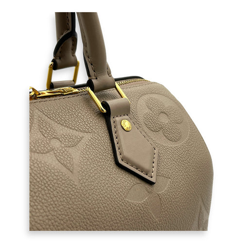 Speedy Bandouliere Top Handle Bag 25 Beige in Empreinte Leather, Gold hardware