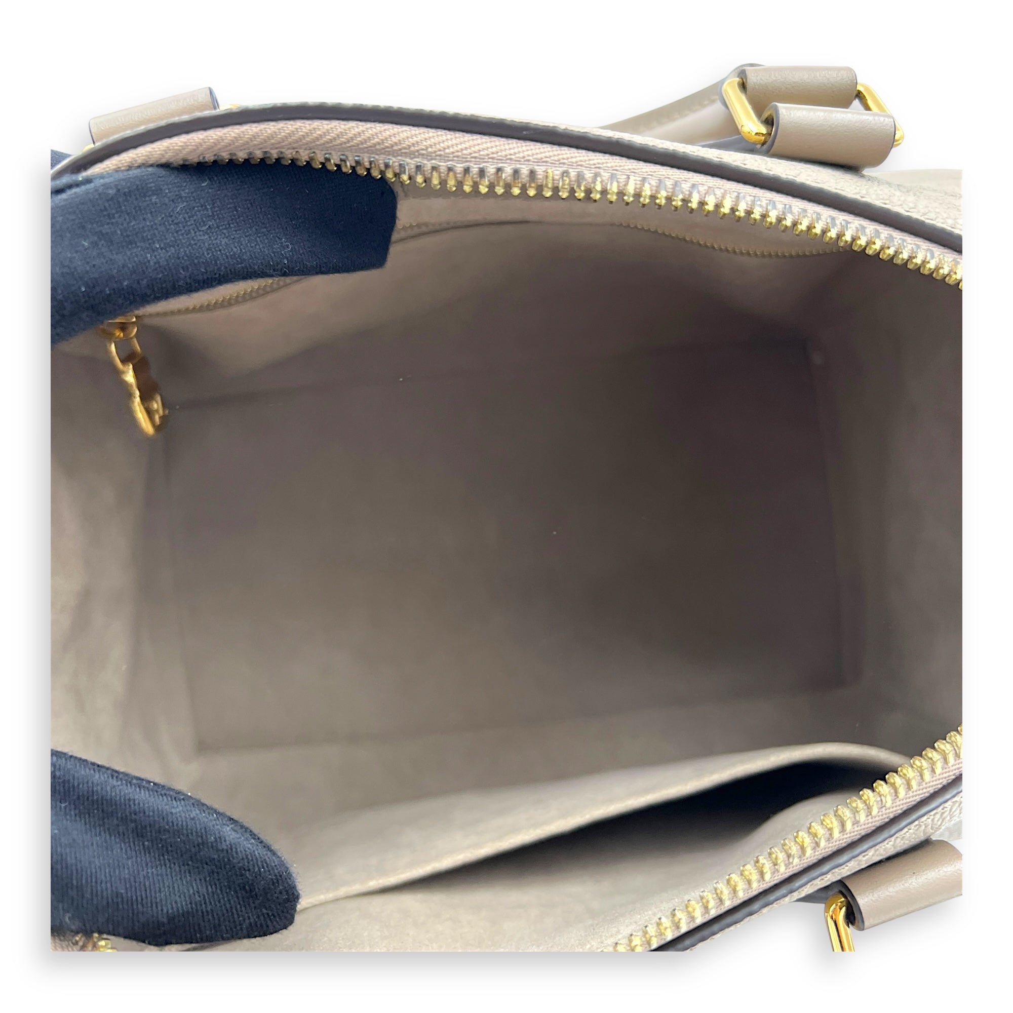 Speedy Bandouliere Top Handle Bag 25 Beige in Empreinte Leather, Gold hardware