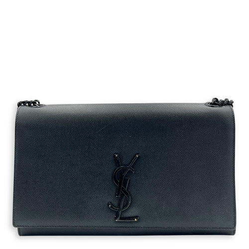 Kate Shoulder Bag Black in Caviar Leather, Brushed Gold hardware