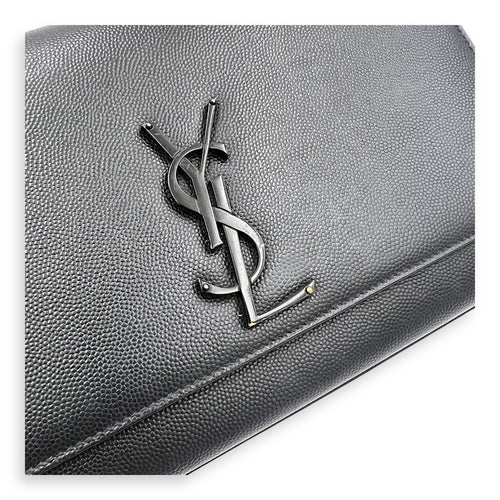 Kate Shoulder Bag Black in Caviar Leather, Brushed Gold hardware