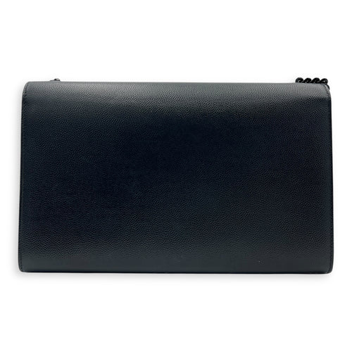 Kate Shoulder Bag Black in Caviar Leather, Brushed Gold hardware