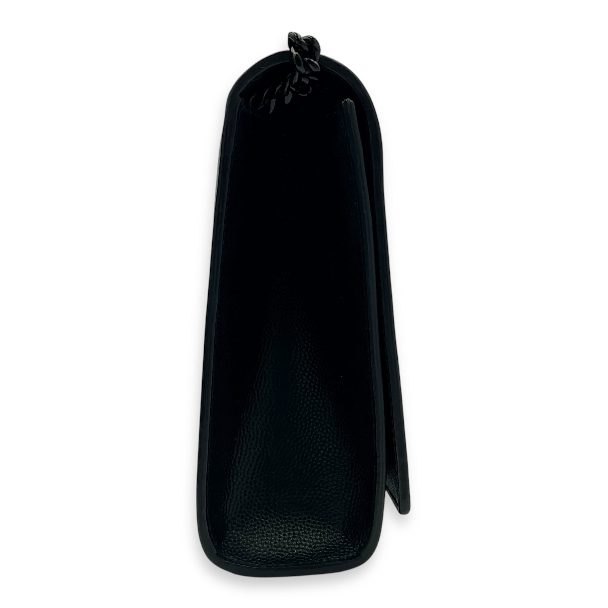 Kate Shoulder Bag Black in Caviar Leather, Brushed Gold hardware