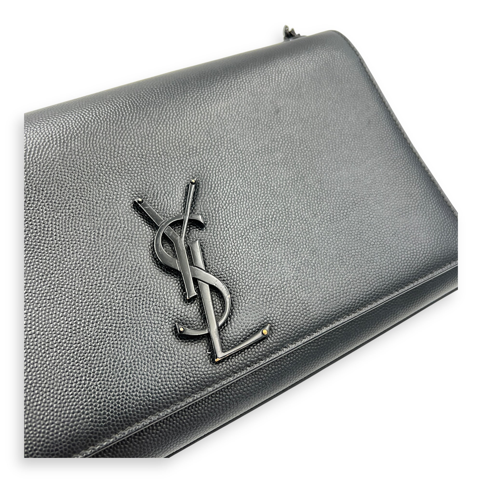 Kate Shoulder Bag Black in Caviar Leather, Brushed Gold hardware