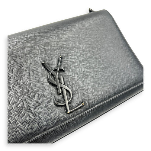 Kate Shoulder Bag Black in Caviar Leather, Brushed Gold hardware