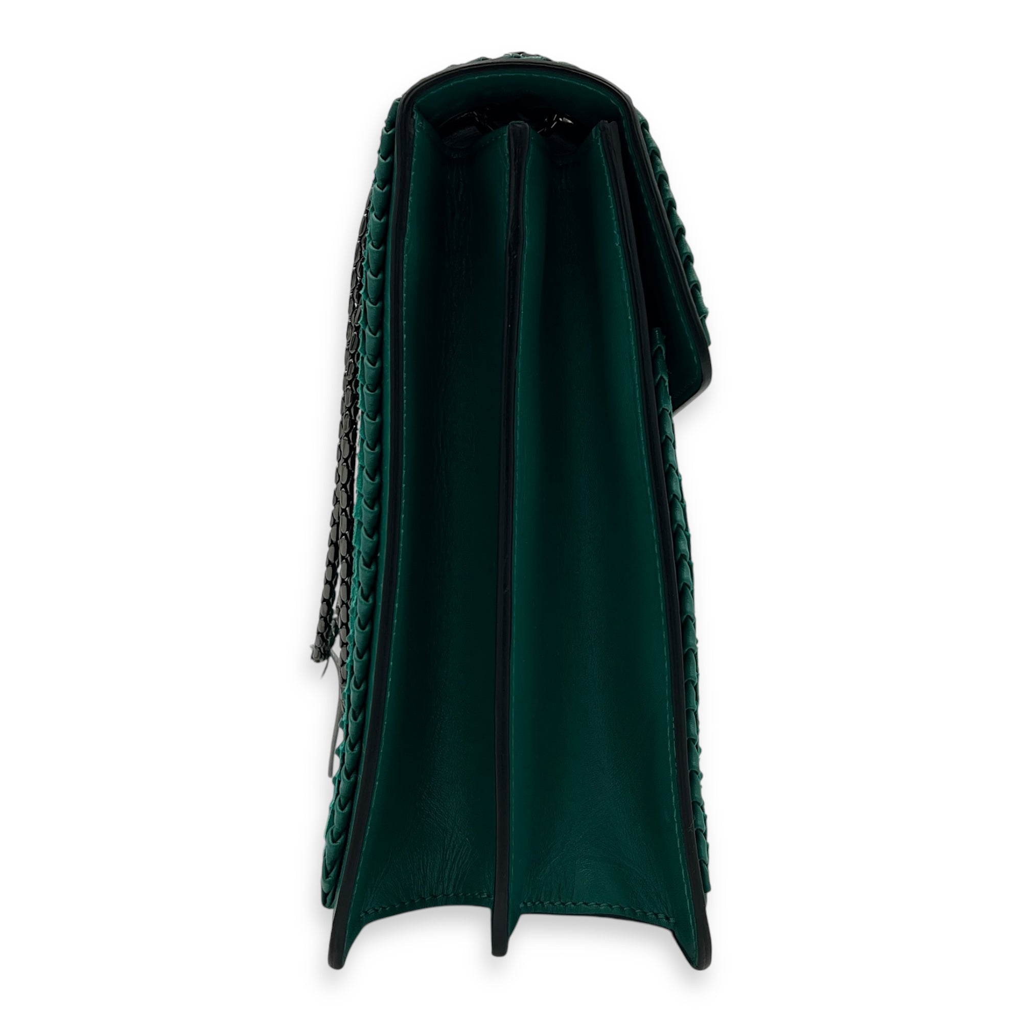 Serpenti Forever Shoulder Bag Green in Calfskin, Gold hardware