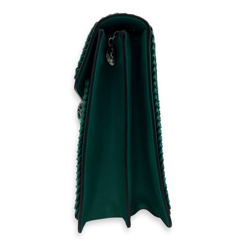 Serpenti Forever Shoulder Bag Green in Calfskin, Gold hardware