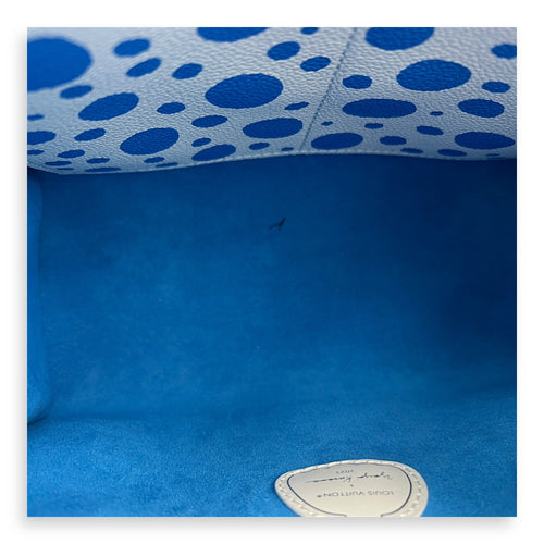 OnTheGo PM Blue Top Handle Bag in Empreinte Leather, Silver hardware