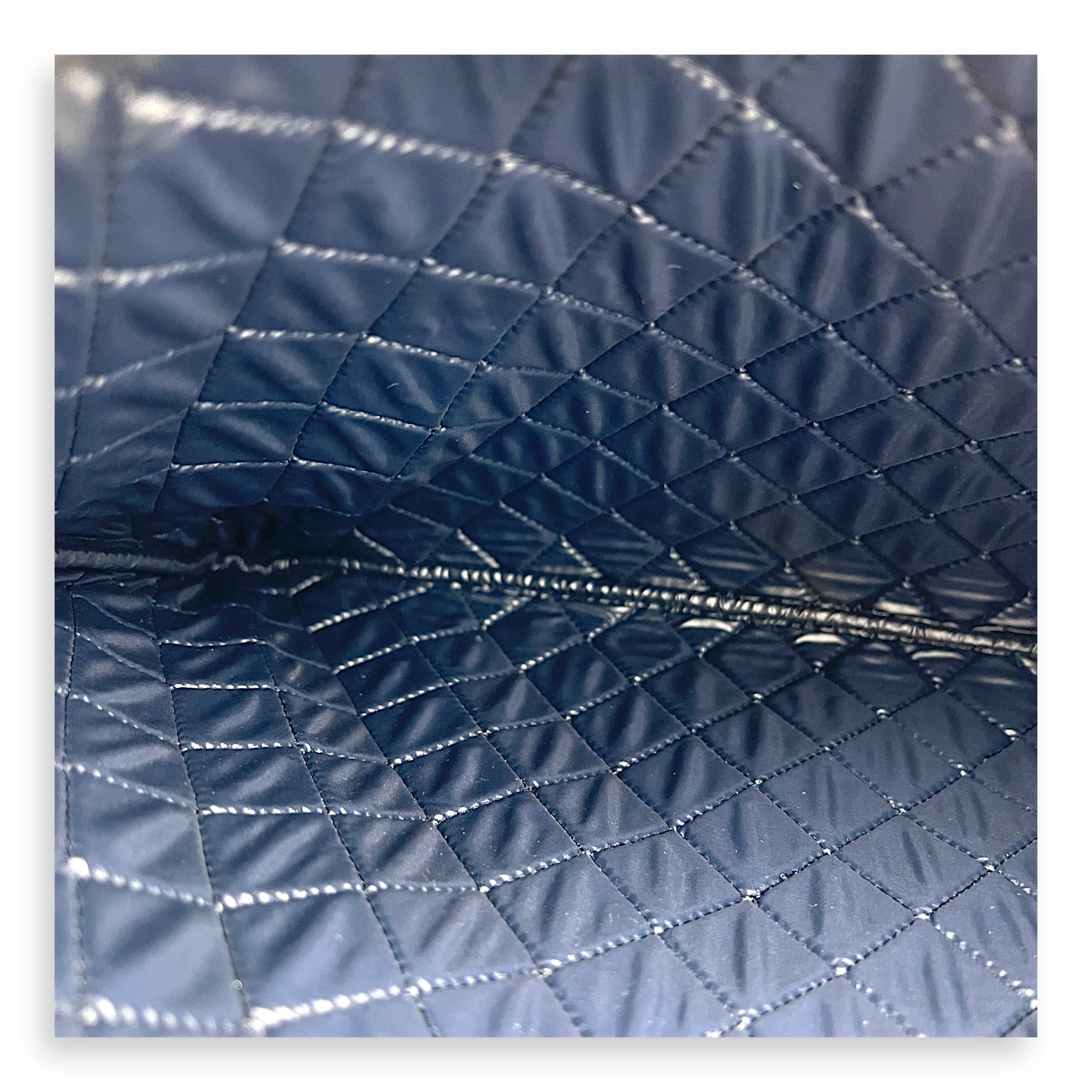 Airline CC Blue Pouch in Calfskin, Silver hardware