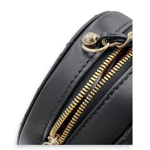 Heart Black Crossbody Bag in Lambskin, Gold hardware