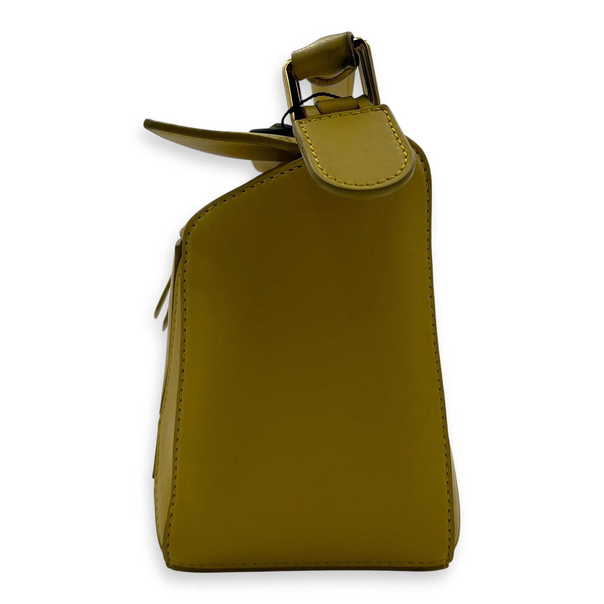 Puzzle Shoulder Bag Small Yellow in Calfskin, Gold hardware