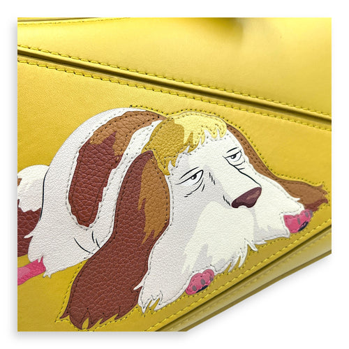 Puzzle Shoulder Bag Small Yellow in Calfskin, Gold hardware