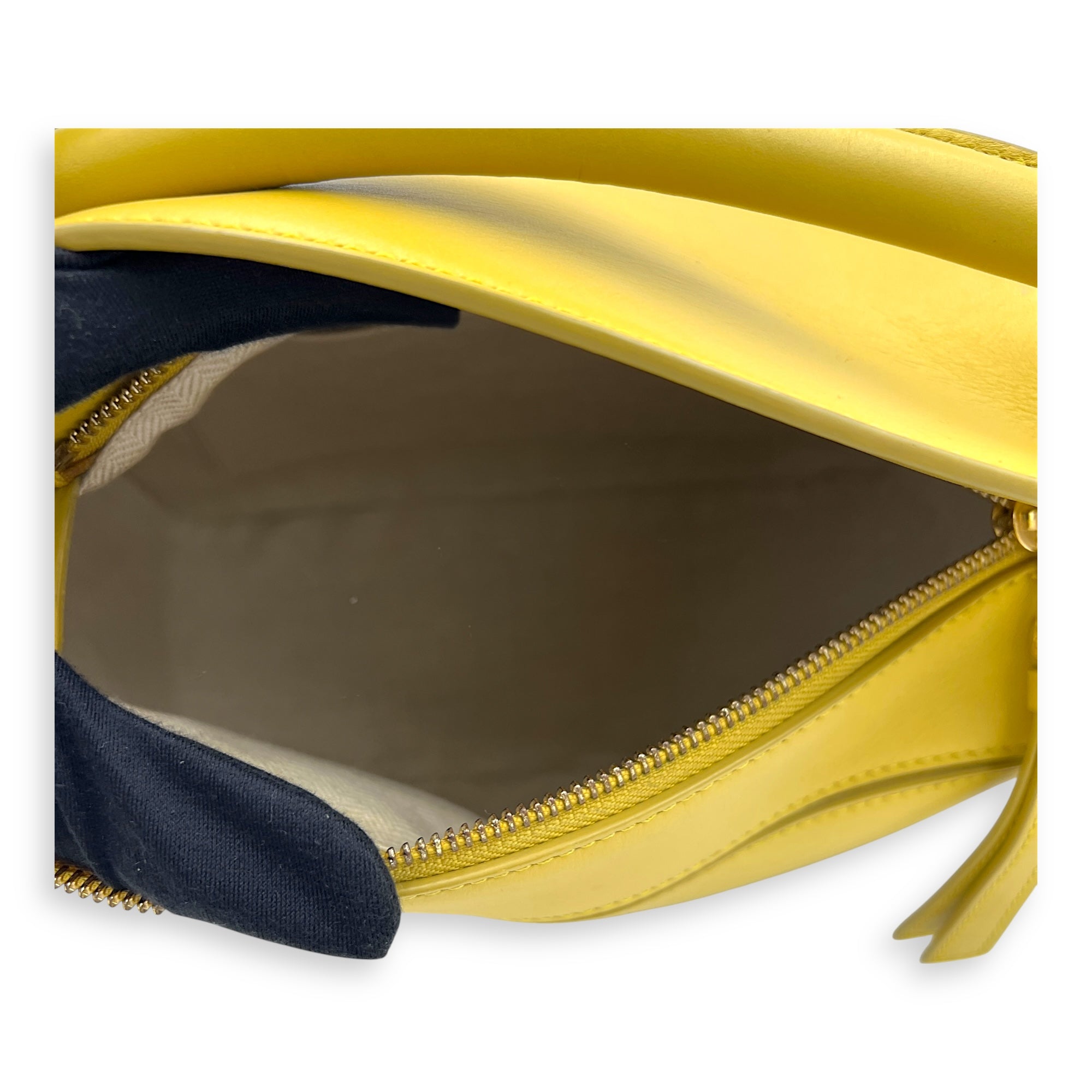 Puzzle Shoulder Bag Small Yellow in Calfskin, Gold hardware