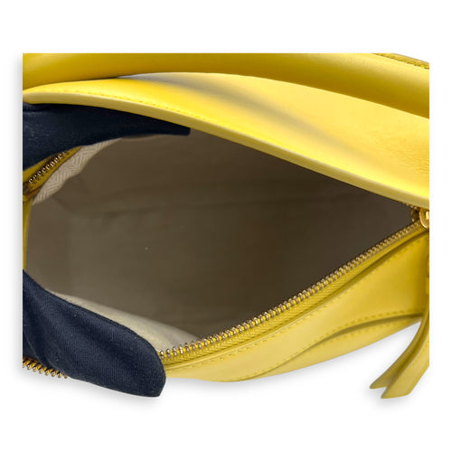 Puzzle Shoulder Bag Small Yellow in Calfskin, Gold hardware