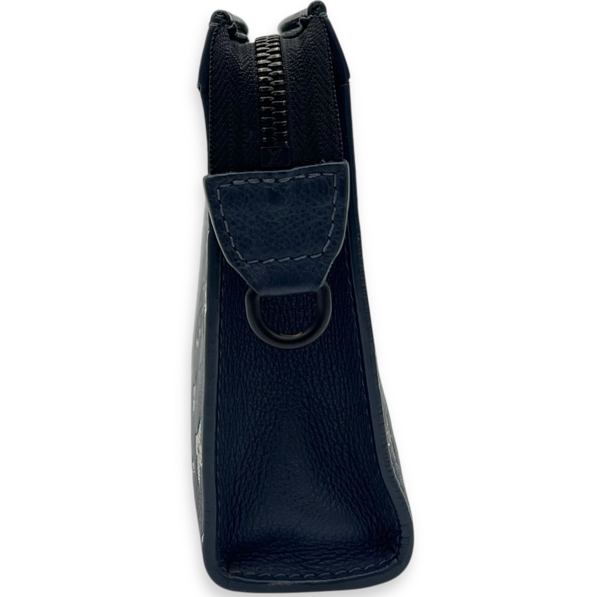 Gaston Wearable Wallet Crossbody Bag Blue in Calfskin, Silver hardware