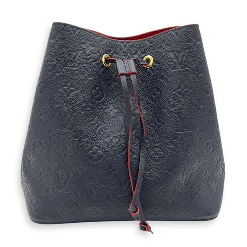 NeoNoe Bucket Bag MM Blue in Empreinte Leather, Silver hardware