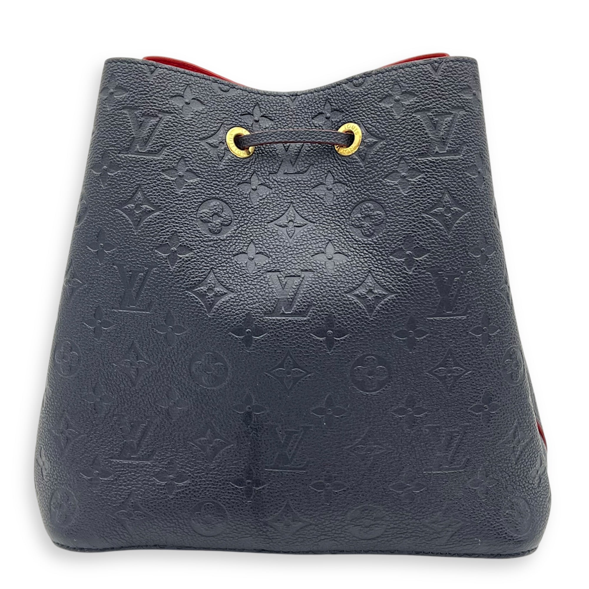NeoNoe Bucket Bag MM Blue in Empreinte Leather, Silver hardware