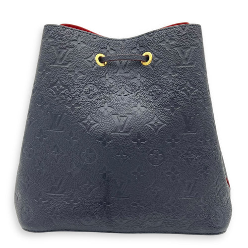 NeoNoe Bucket Bag MM Blue in Empreinte Leather, Silver hardware