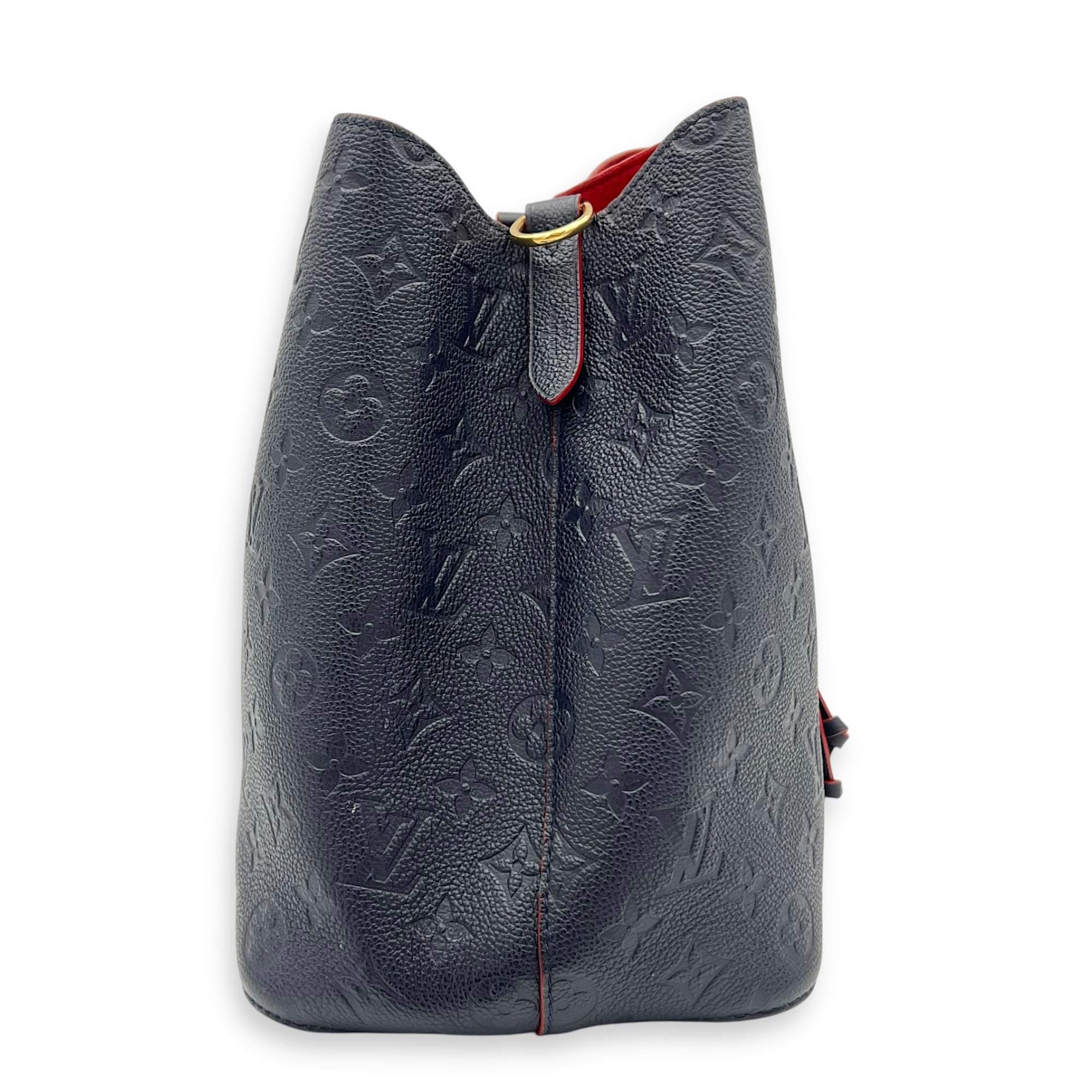 NeoNoe Bucket Bag MM Blue in Empreinte Leather, Silver hardware