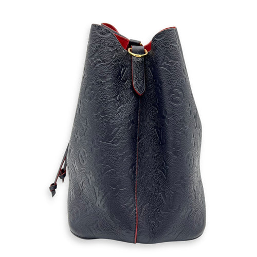 NeoNoe Bucket Bag MM Blue in Empreinte Leather, Silver hardware