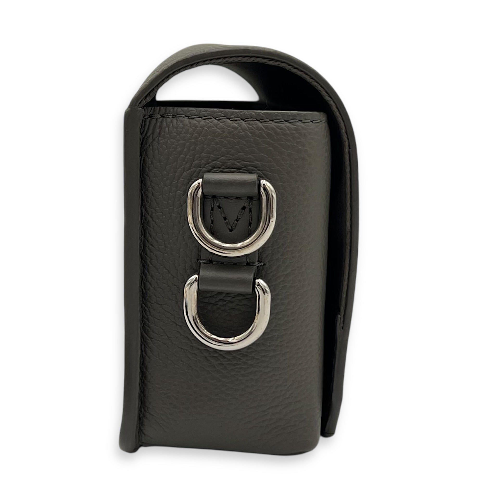 Fastline Wearable Wallet Crossbody Bag Green in Aerogram Leather, Silver hardware