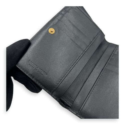 Cassette Wallet Black in Lambskin, Gold hardware