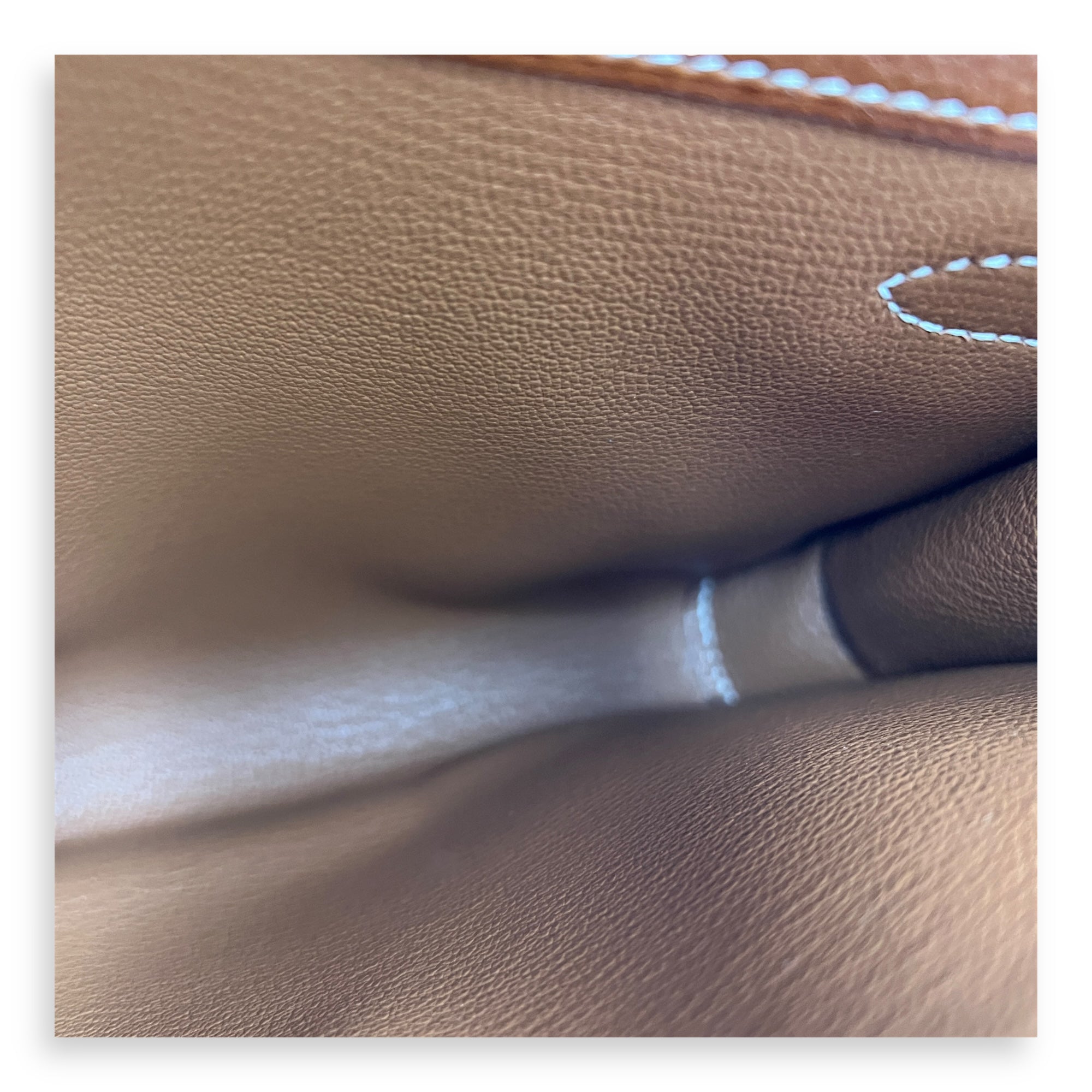 Kelly Brown Clutch in FAUBOURG BARENIA, Palladium hardware