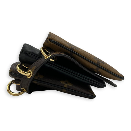 Pochette Shoulder Bag Brown in Coated Canvas, Gold hardware