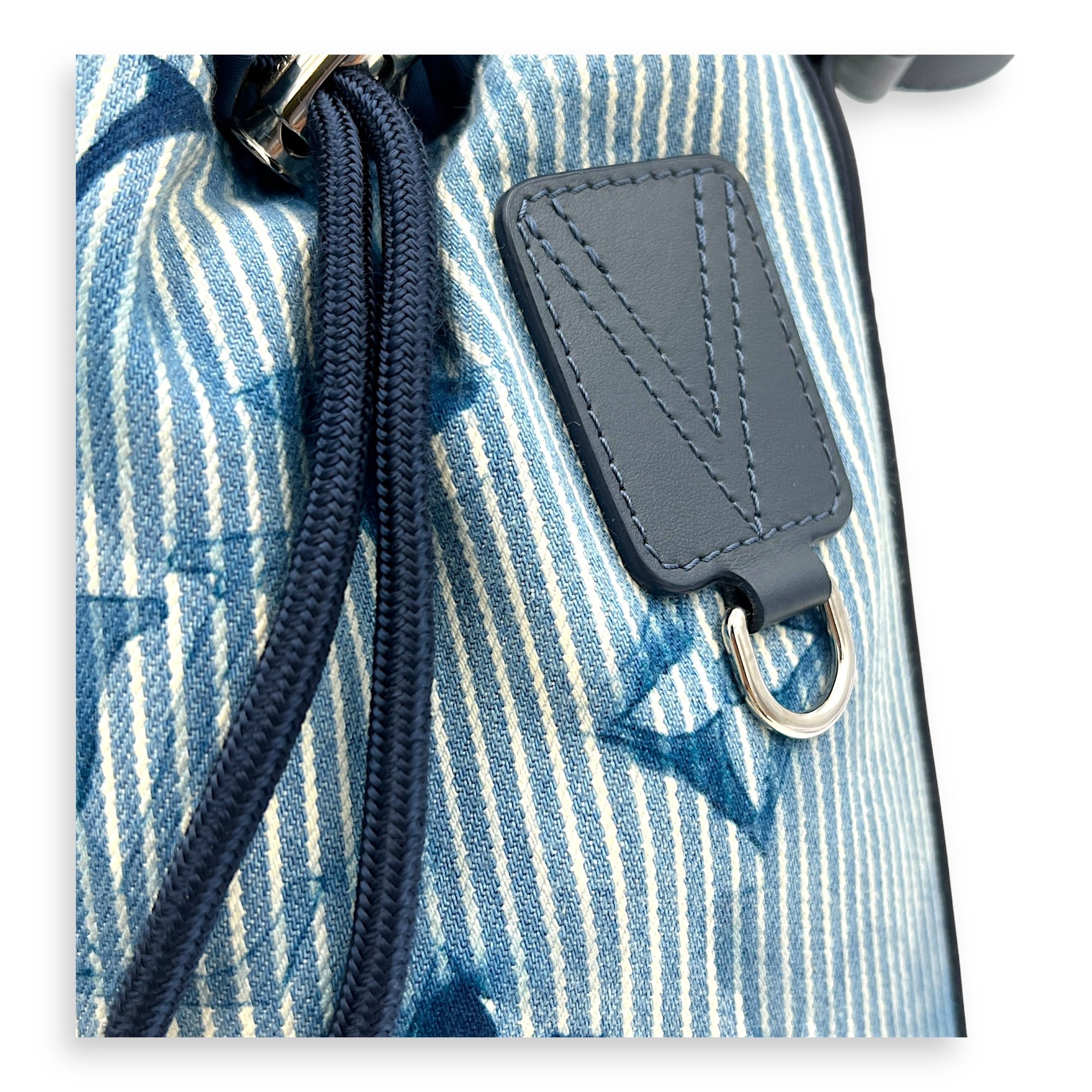 Sac Manin Shoulder Bag Blue in Canvas, Silver hardware