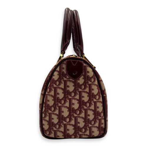 Trotteur Hand Bag Red in Canvas, Gold hardware