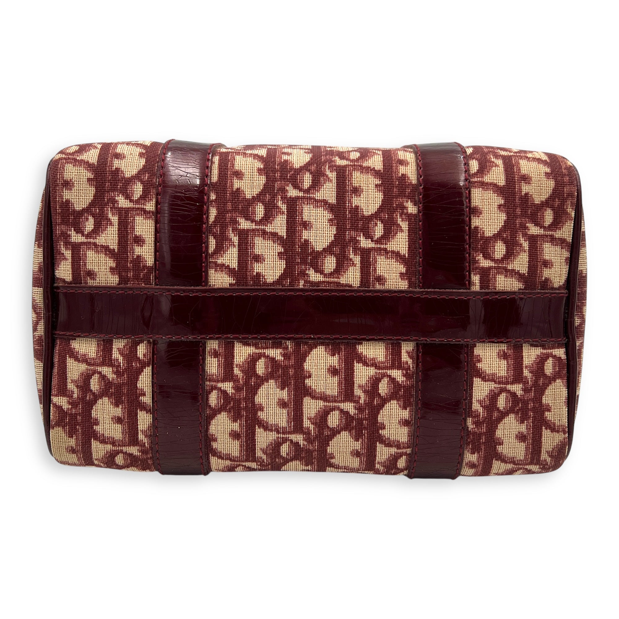 Trotteur Hand Bag Red in Canvas, Gold hardware