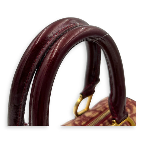 Trotteur Hand Bag Red in Canvas, Gold hardware