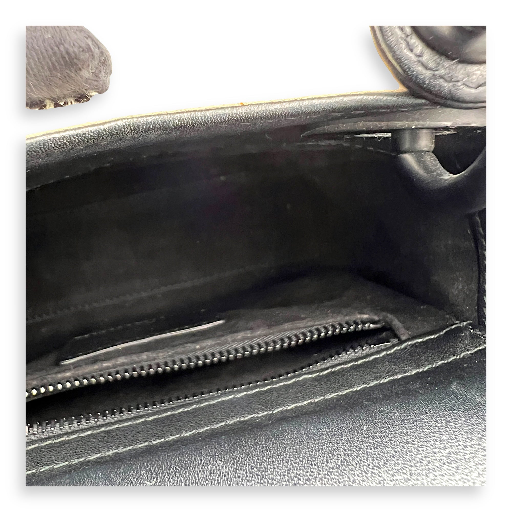 Lady Dior Top Handle Bag Mini White in Calfskin, MATTE BLACK hardware