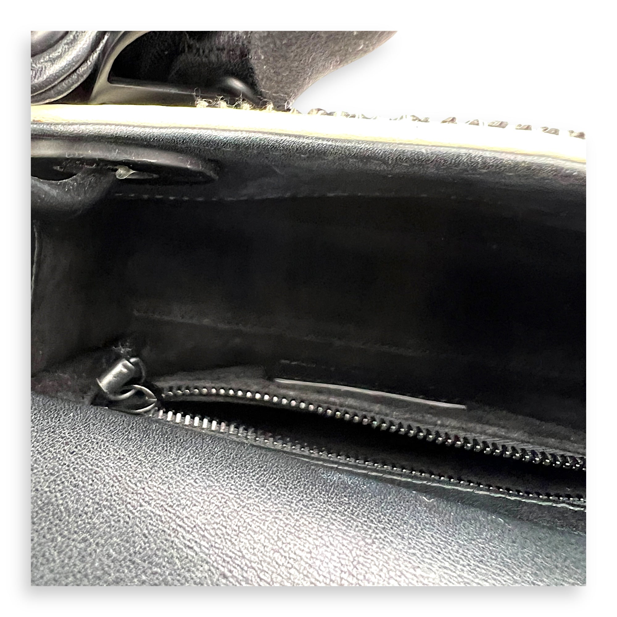 Lady Dior Top Handle Bag Mini White in Calfskin, MATTE BLACK hardware