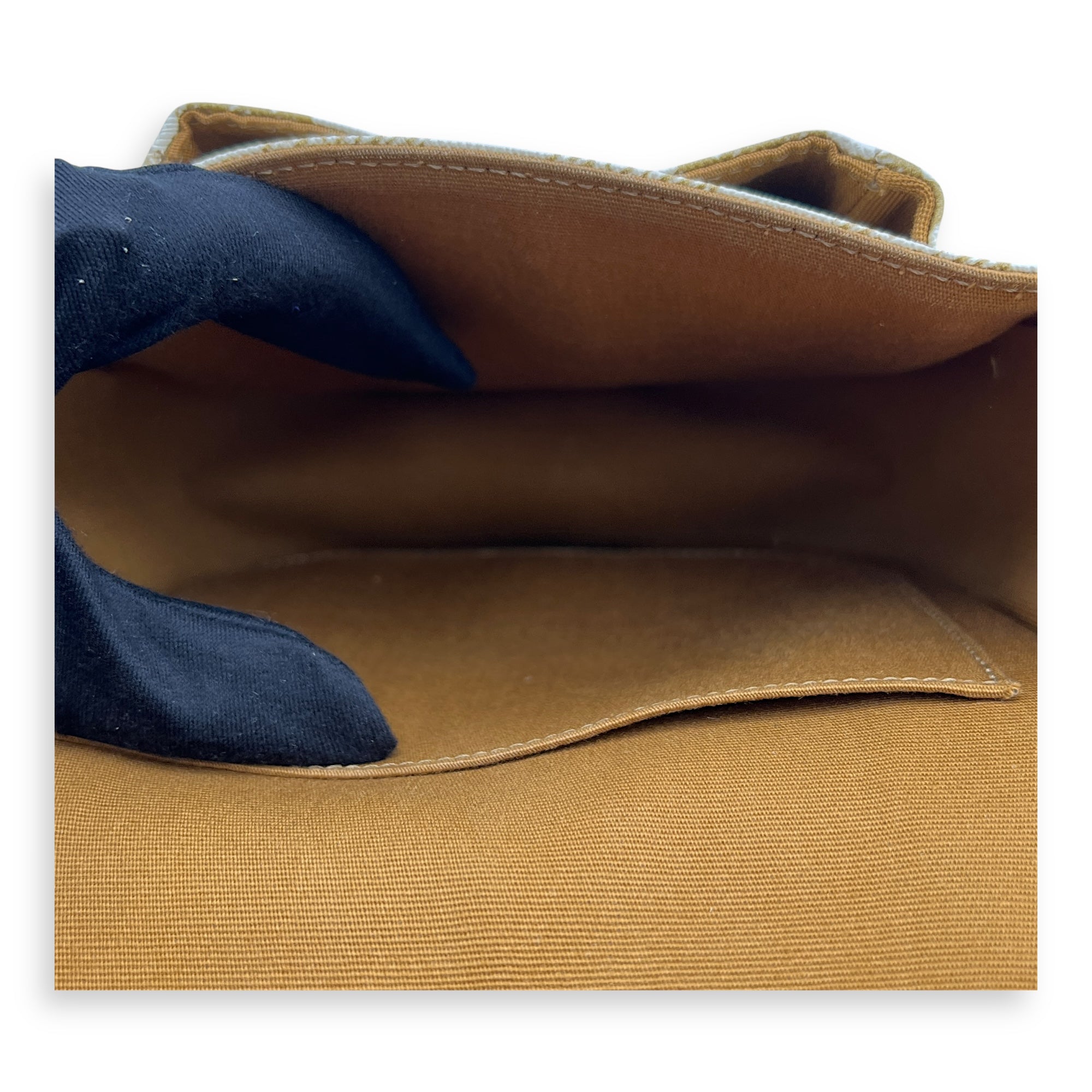 Folco Shoulder Bag White in Coated Canvas, Gold hardware