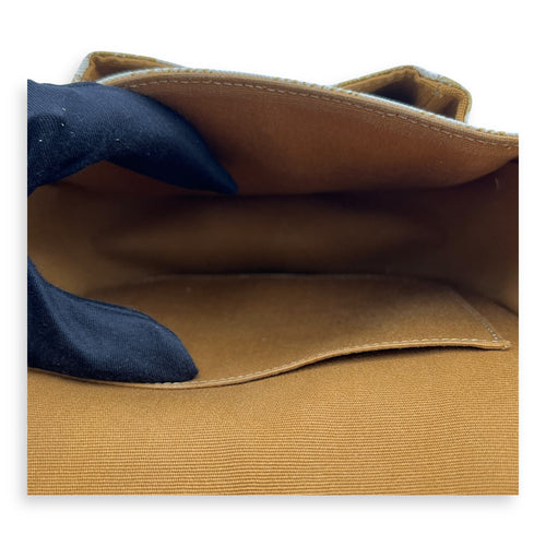 Folco Shoulder Bag White in Coated Canvas, Gold hardware