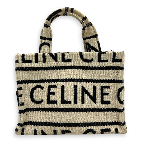 Cabas Tote Bag White in Canvas, Gold hardware